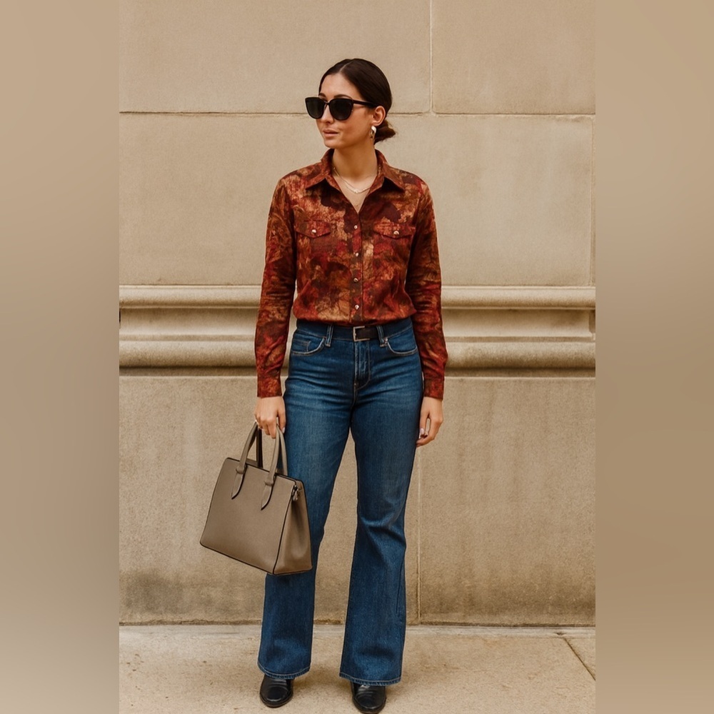 Nine West Vintage American Jeans Blouse